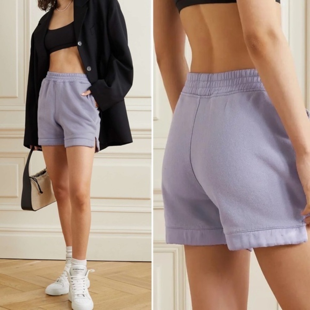 NWT Rta Edgar Satin-trimmed Cotton-jersey Shorts, Dusk Mauve, size XS